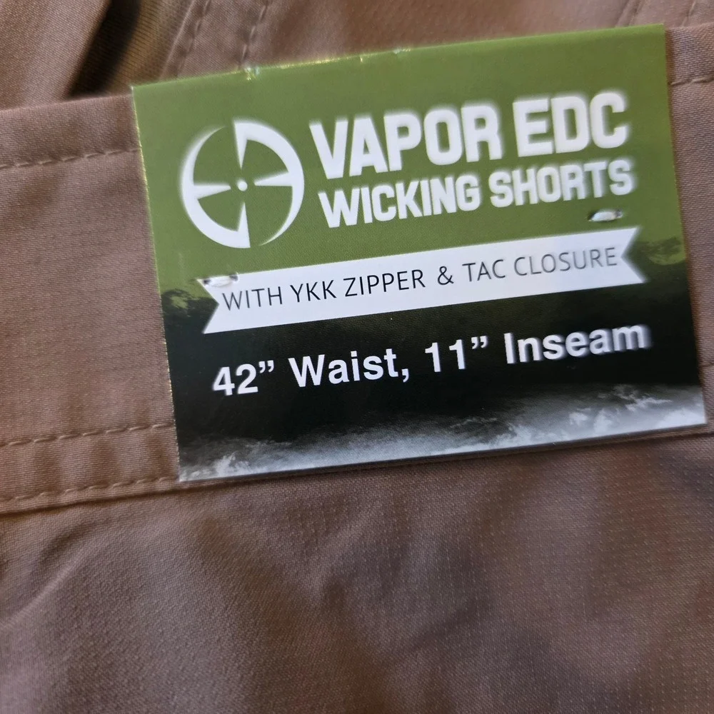 LA Police Gear LAPG Vapor EDC Wicking Shorts Brown Mens 42 HS5007 Cargo Tactical